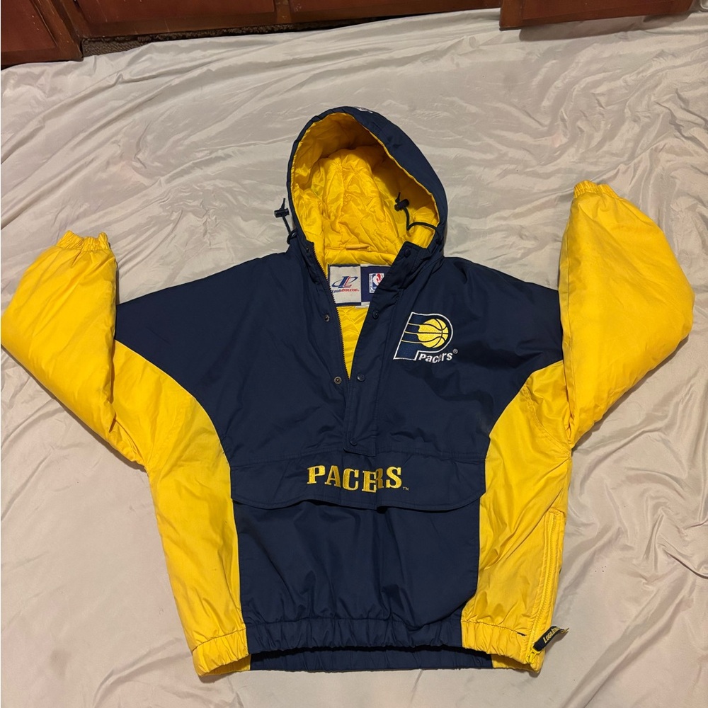 NBA Indiana Pacers vintage logo athletic half zip quilted incredible coat/jacket